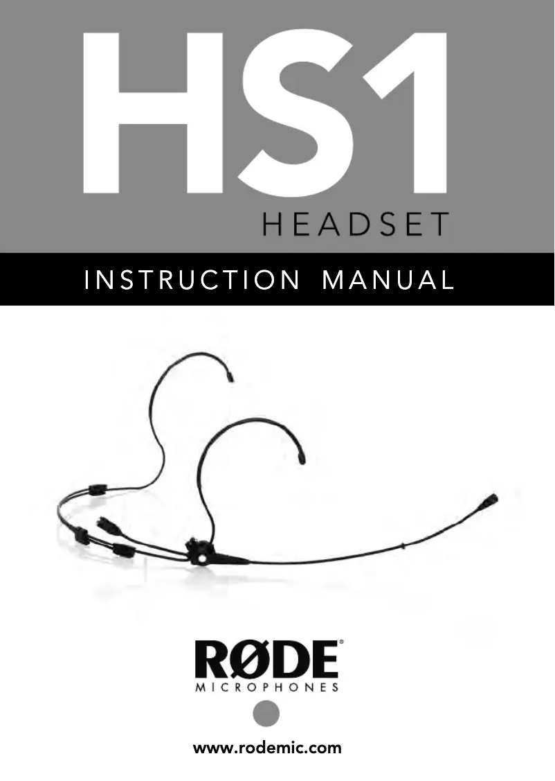 Page 1 de la notice Manuel utilisateur Røde HS1-B
