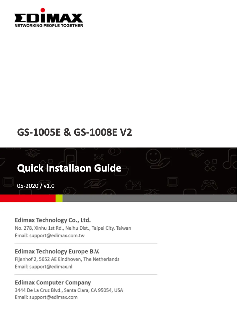 Page n°1 - Manuel utilisateur Edimax GS-1008E V2