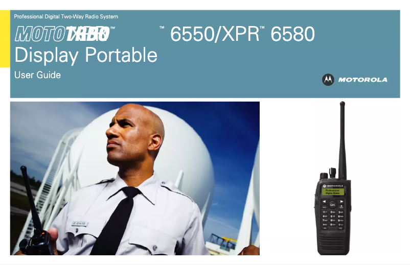 Page n°1 - Manuel utilisateur Motorola XPR 6580