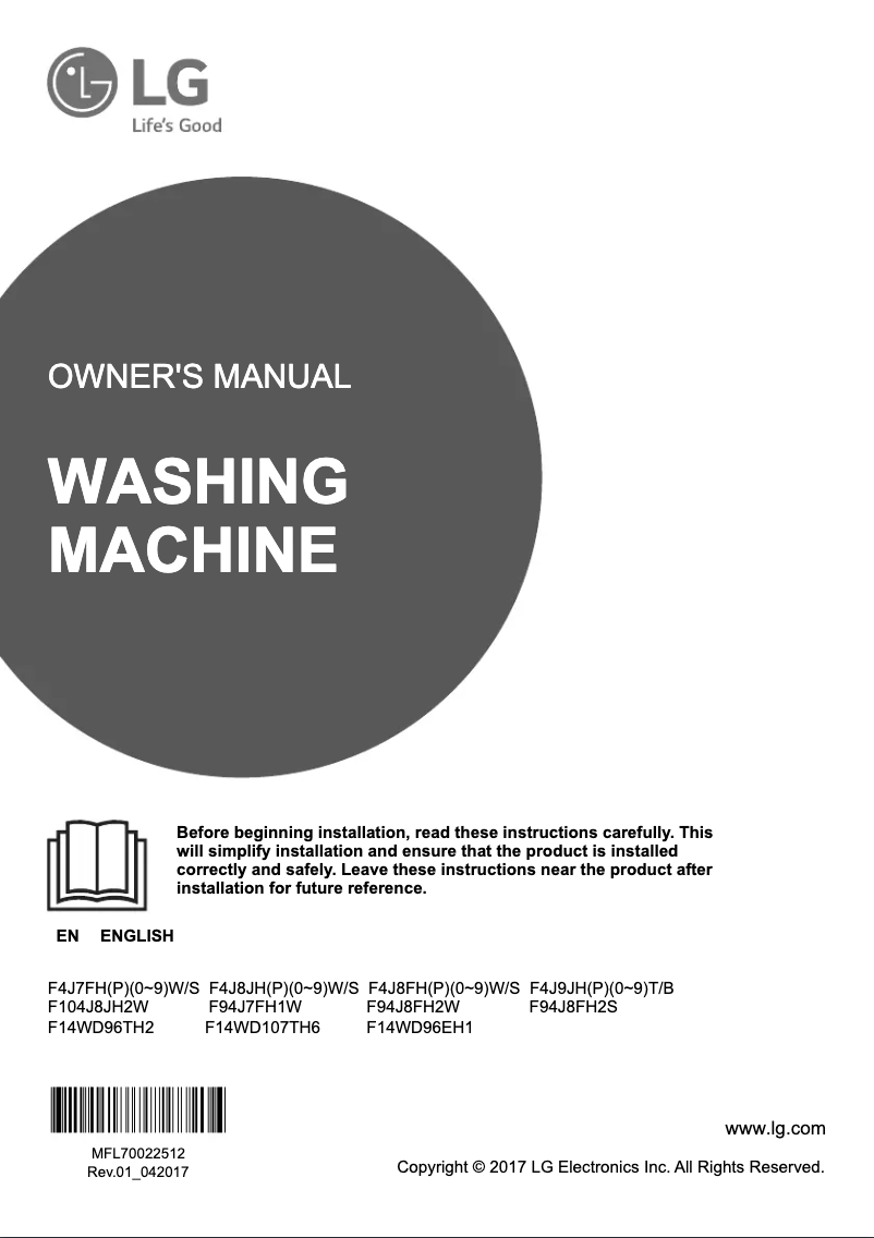 Page n°1 - Manuel utilisateur LG F94J8FH2S