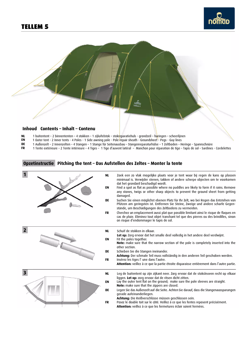 Page 1 de la notice Manuel utilisateur Nomad Tellem 5