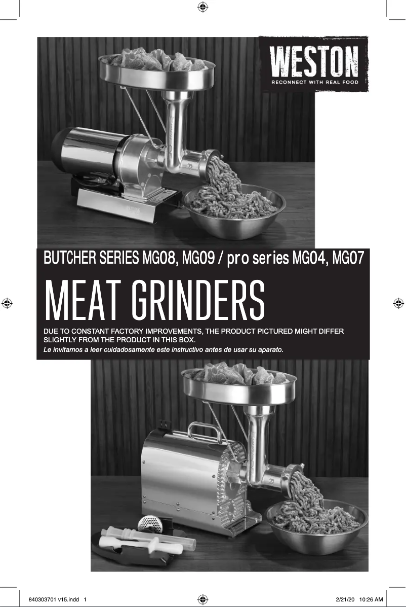 Page n°1 - Manuel utilisateur Weston Butcher Series 09-3201-W