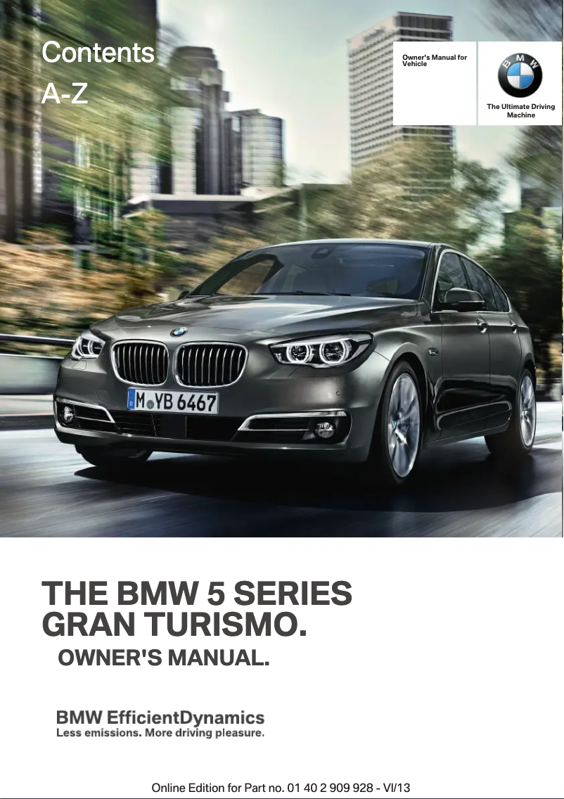 Page n°1 - Manuel utilisateur BMW 535i Gran Turismo (2014)