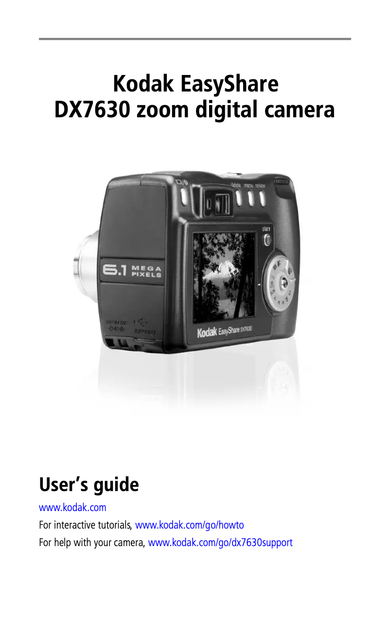 Page n°1 - Manuel utilisateur Kodak EasyShare DX7630