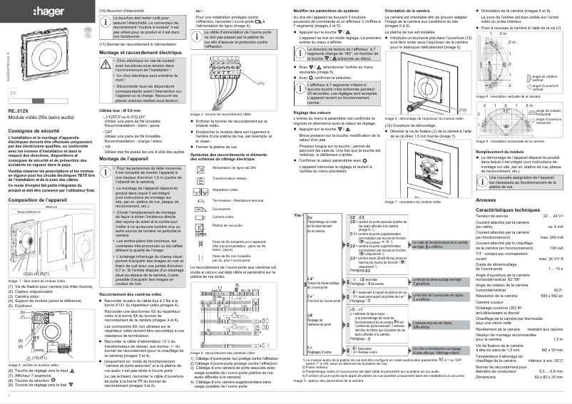 Page n°1 - Instructions / montage Hager REN612X