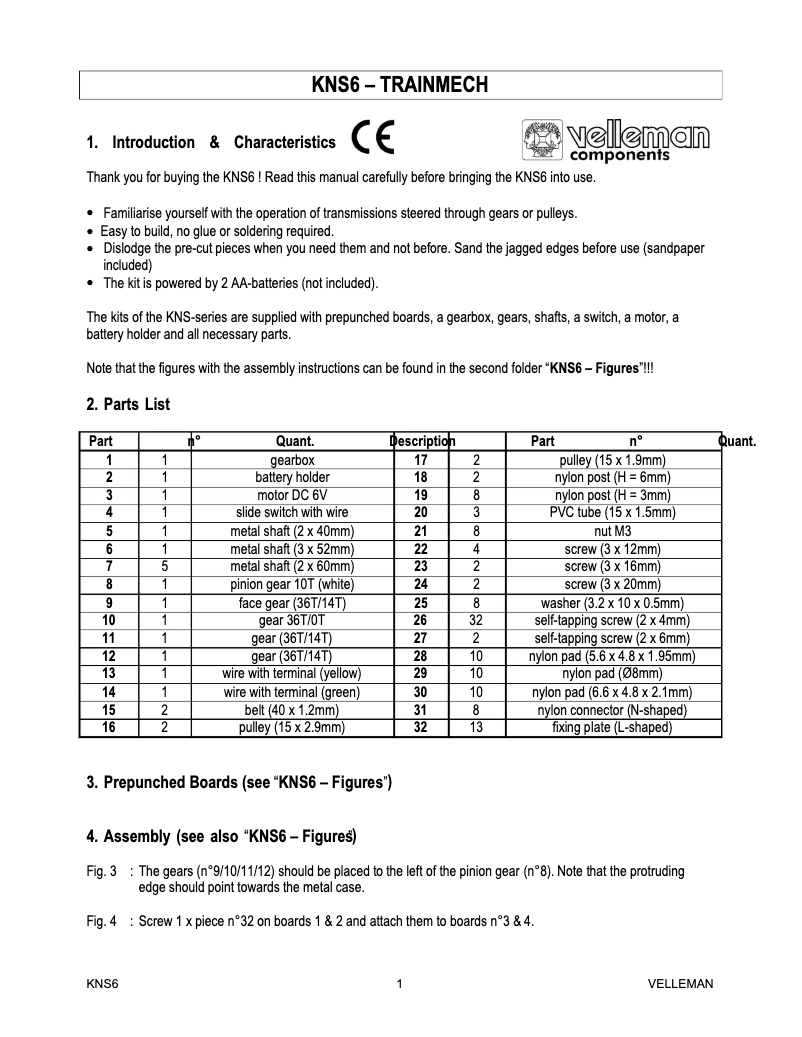 Página 1 del manual Manual de usuario Velleman KNS6