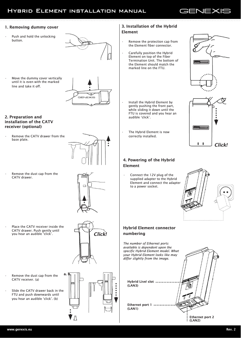 Image de la première page du manuel de l'appareil Hybrid Element NT
