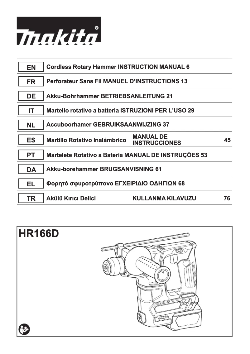 Page 1 de la notice Manuel utilisateur Makita HR166DSMJ