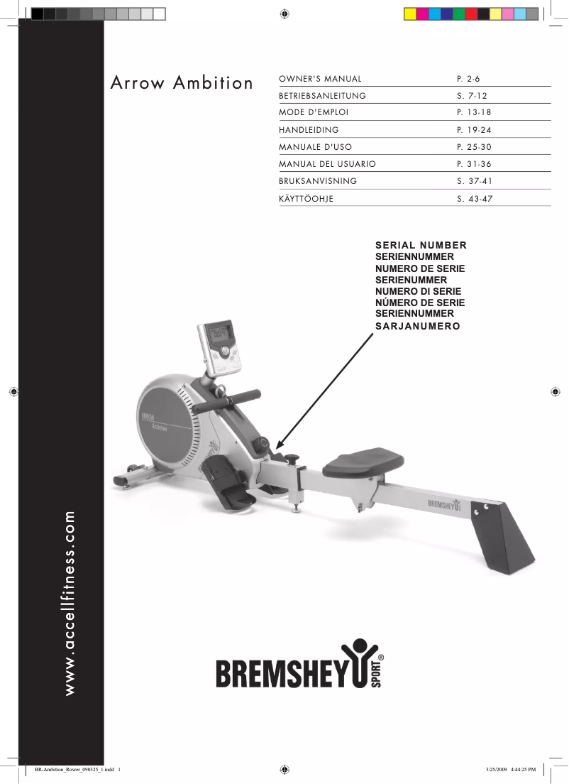 Page 1 de la notice Manuel utilisateur Bremshey Arrow Ambition