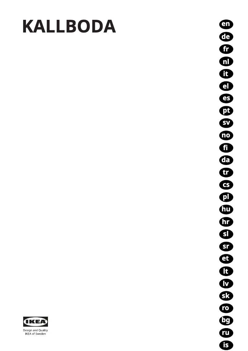 Page 1 de la notice Manuel utilisateur Ikea KALLBODA 705.480.63