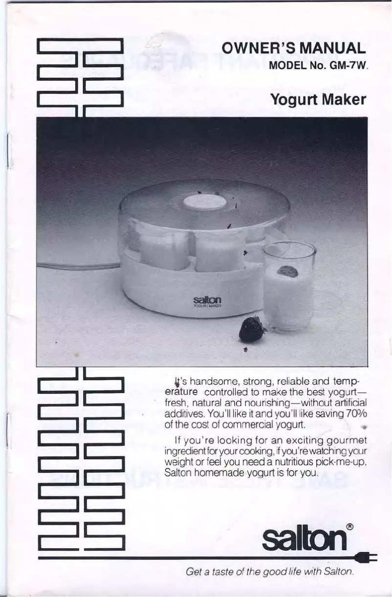 Page 1 of the manual User Manual Salton GM-7W