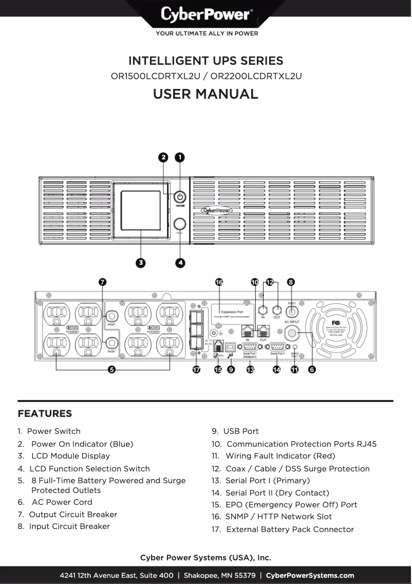 Image de la première page du manuel de l'appareil OR2200LCDRTXL2U