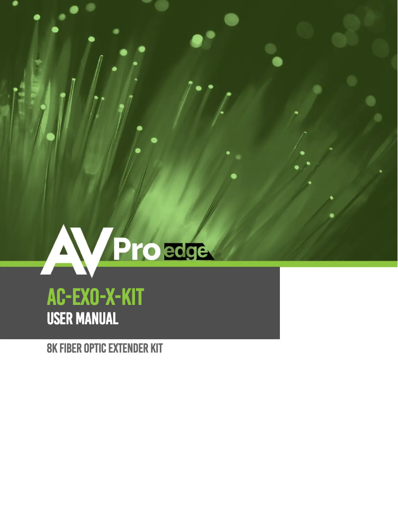 Page 1 de la notice Manuel utilisateur AVPro Edge AC-EXO-X