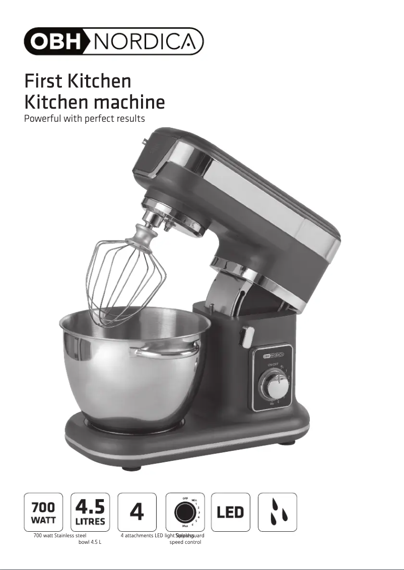 Page 1 de la notice Manuel utilisateur OBH Nordica First Kitchen 6681