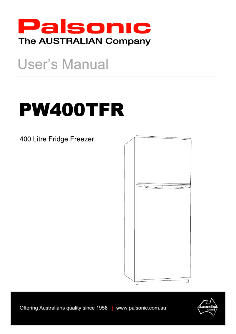 Page n°1 - Manuel utilisateur Palsonic PW400TFR
