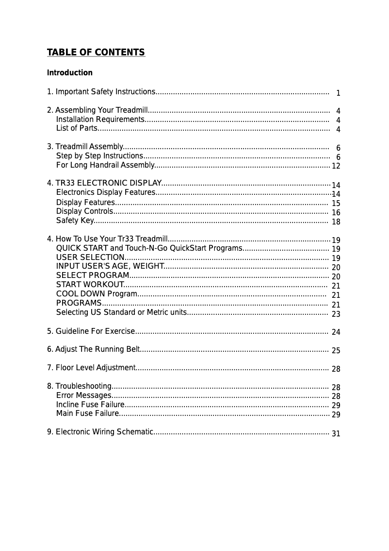 Image de la première page du manuel de l'appareil TR33