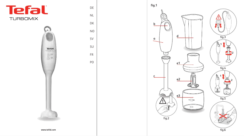 Page n°1 - Manuel utilisateur Tefal Turbomix Plus DDJ206