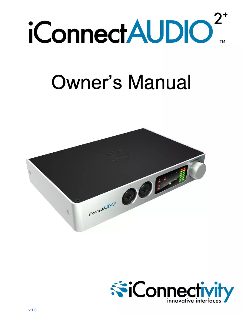 Page 1 de la notice Manuel utilisateur iConnectivity iConnect Audio 2+