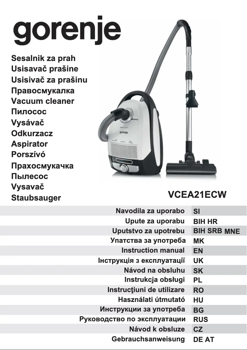 Page 1 de la notice Manuel utilisateur Gorenje VCEA21ECW