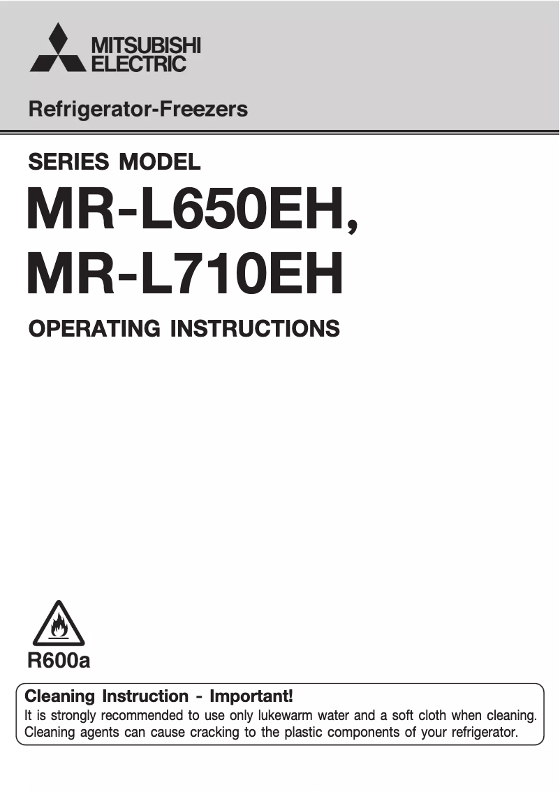 Page 1 de la notice Manuel utilisateur Mitsubishi MR-L650EH