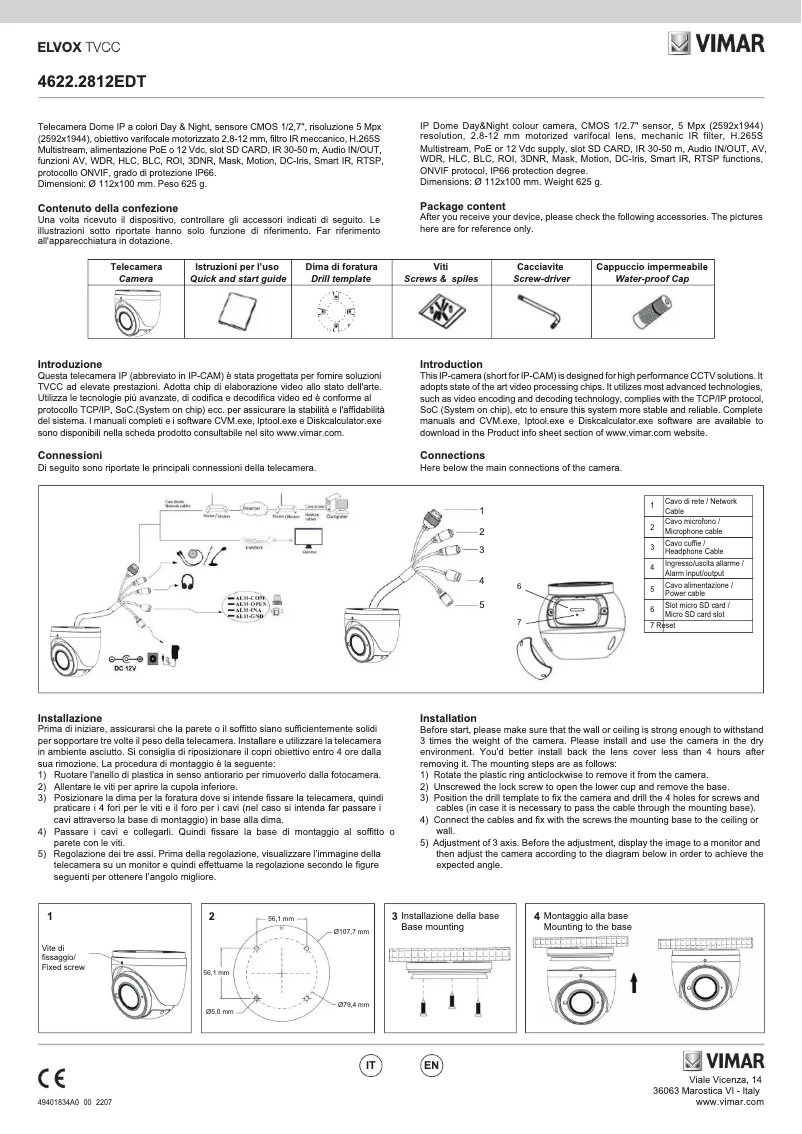 Image de la première page du manuel de l'appareil ELVOX 4622.2812EDT