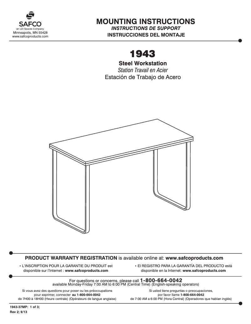Image de la première page du manuel de l'appareil 1943