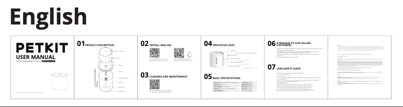 Page 1 de la notice Manuel utilisateur Petkit Eversweet Solo 2