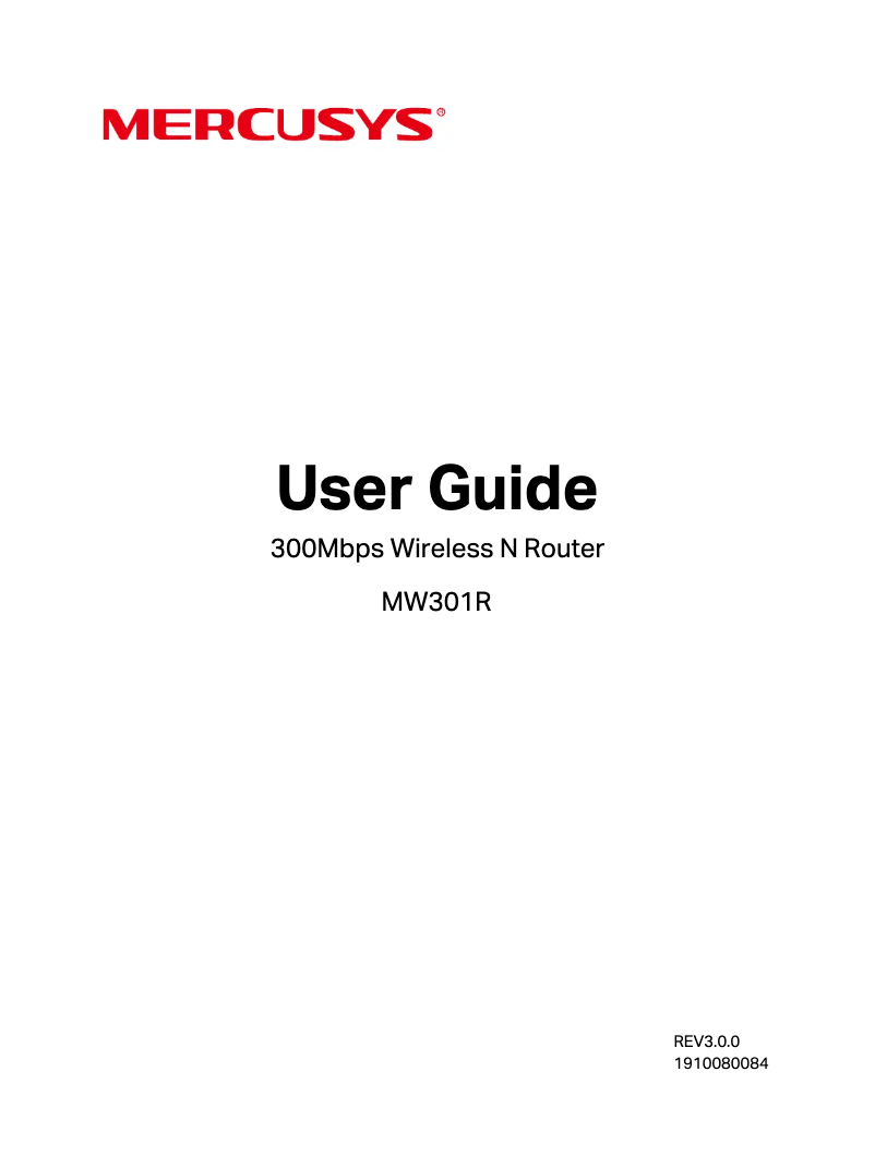 Page 1 de la notice Manuel utilisateur Mercusys MW301R