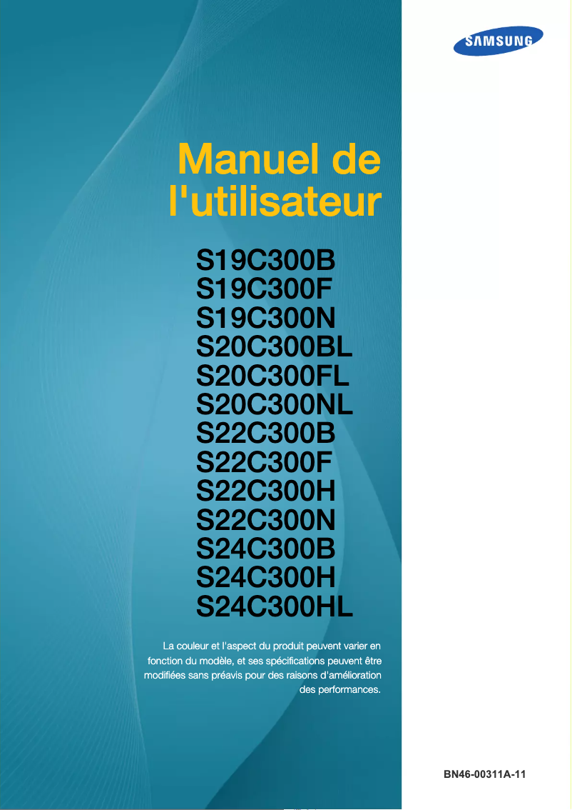 Page 1 de la notice Manuel utilisateur Samsung SyncMaster S24C300H