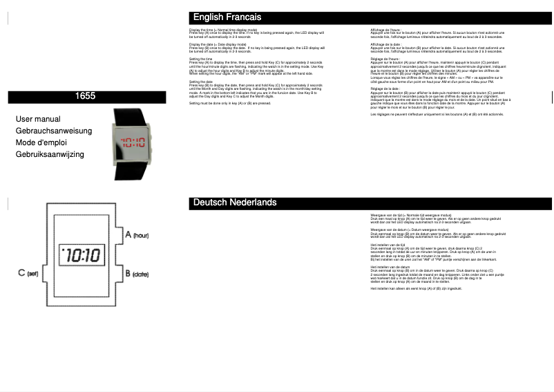 Image de la première page du manuel de l'appareil 1655
