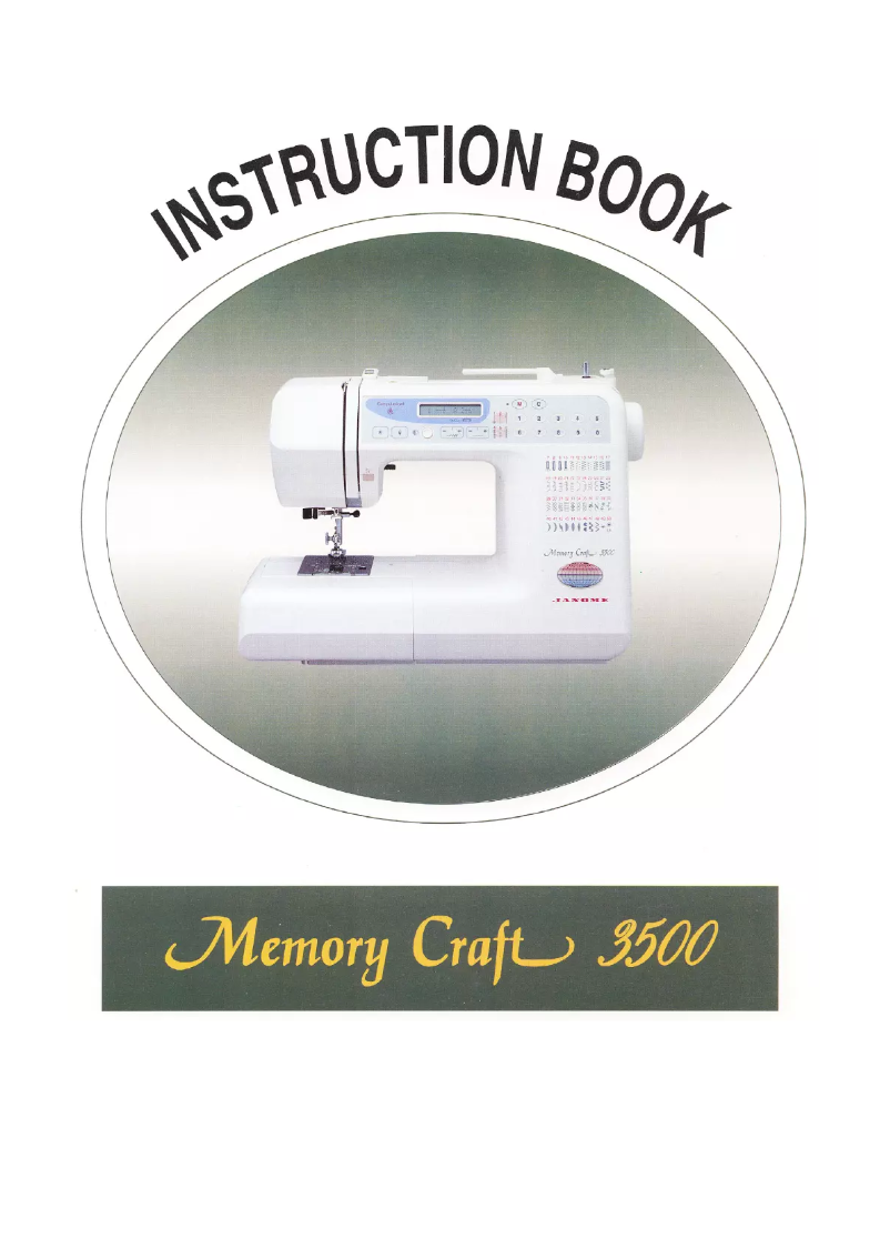 Page 1 de la notice Manuel utilisateur Janome Memory Craft 3500