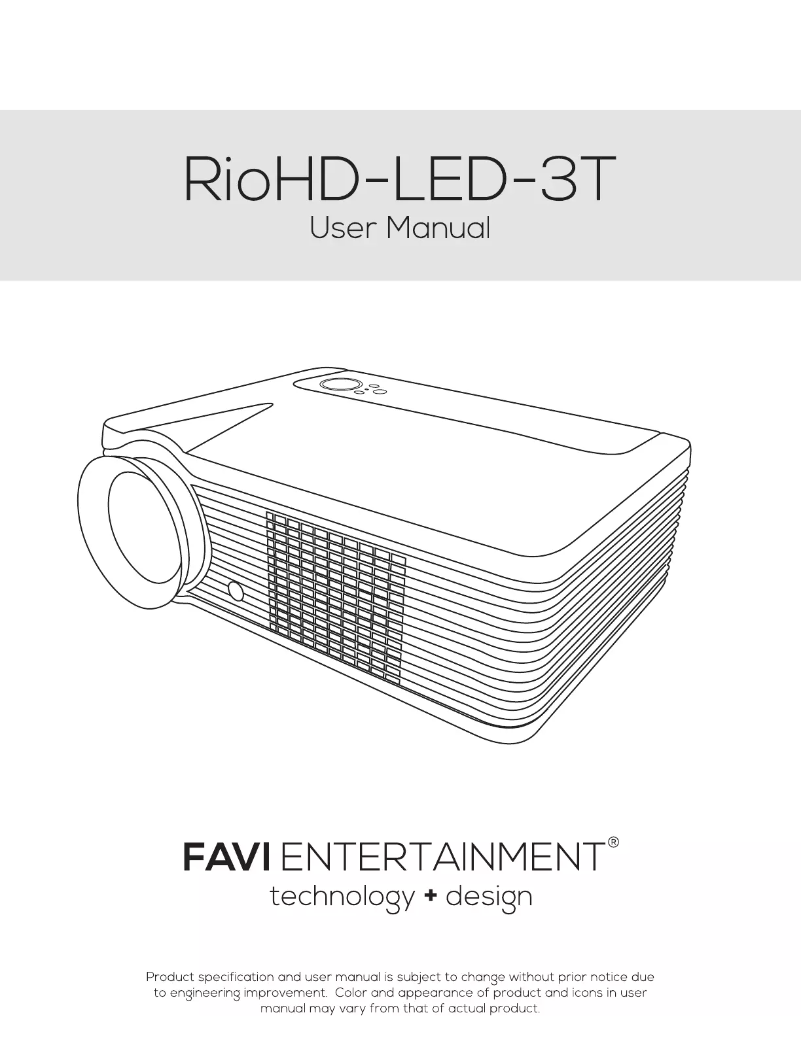 Página 1 del manual Manual de usuario FAVI RioHD-LED-3T