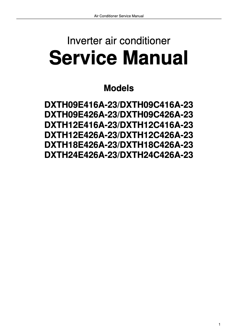 Page 1 de la notice Manuel utilisateur Daizuki DXTH24X426A-23