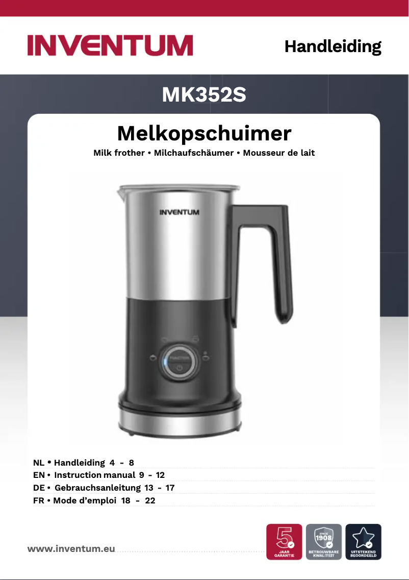 Page n°1 - Manuel utilisateur Inventum MK352S