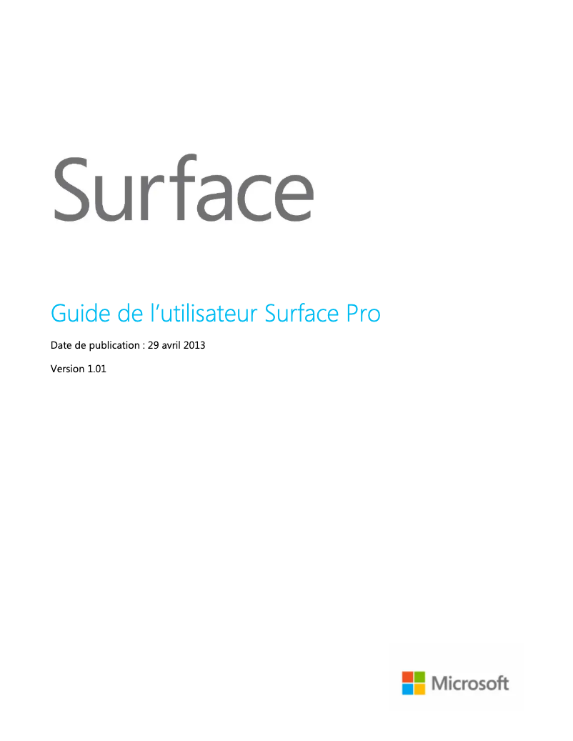 Página 1 del manual Manual de usuario Microsoft Surface Pro