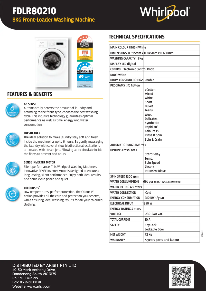 Image de la première page du manuel de l'appareil FDLR80210