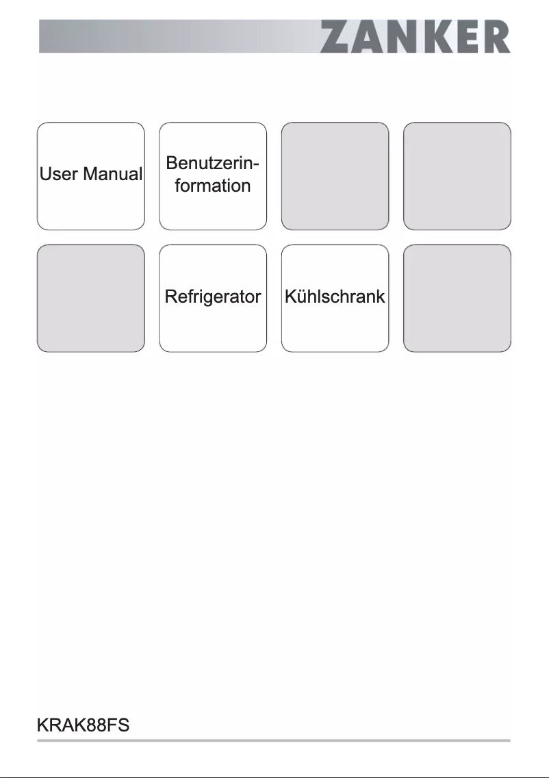Page 1 de la notice Manuel utilisateur Zanker KRAK88FS