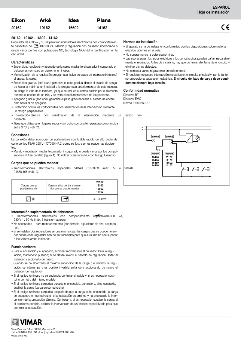 Page n°1 - Manuel utilisateur Vimar 16602