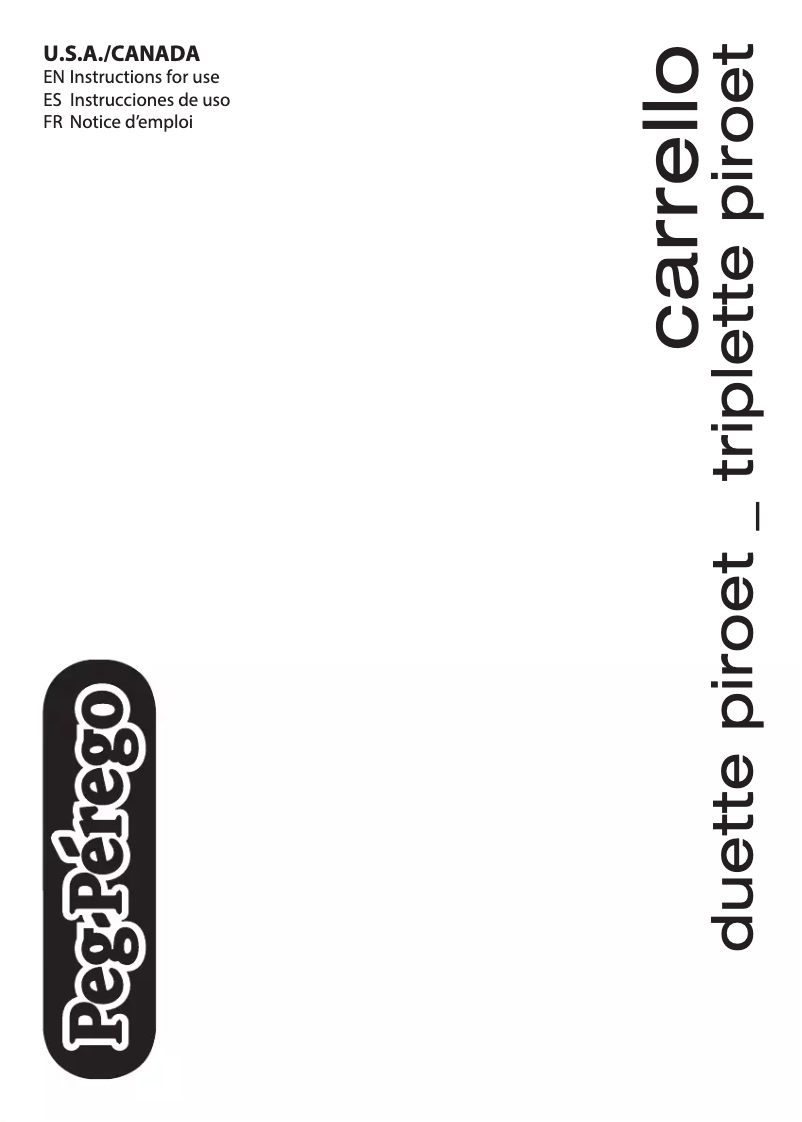 Page 1 de la notice Manuel utilisateur Peg Perego Carrello Duette Piroet