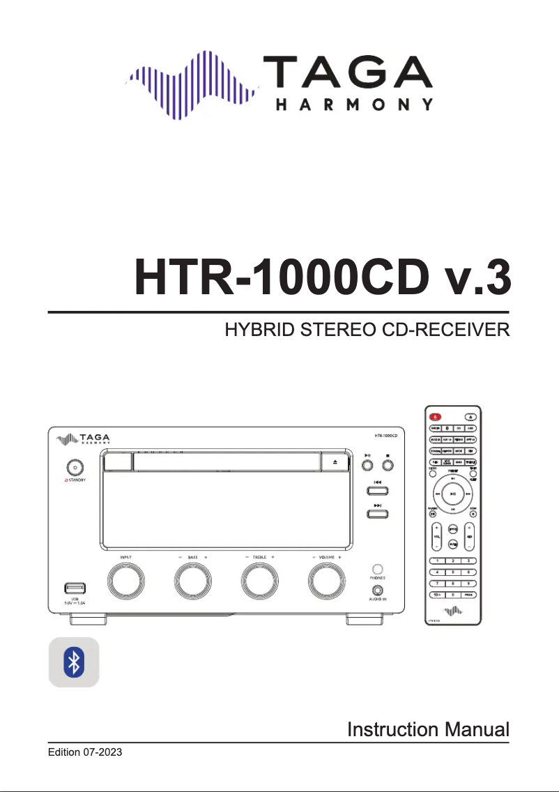 Image de la première page du manuel de l'appareil HTR-1000CD V.3