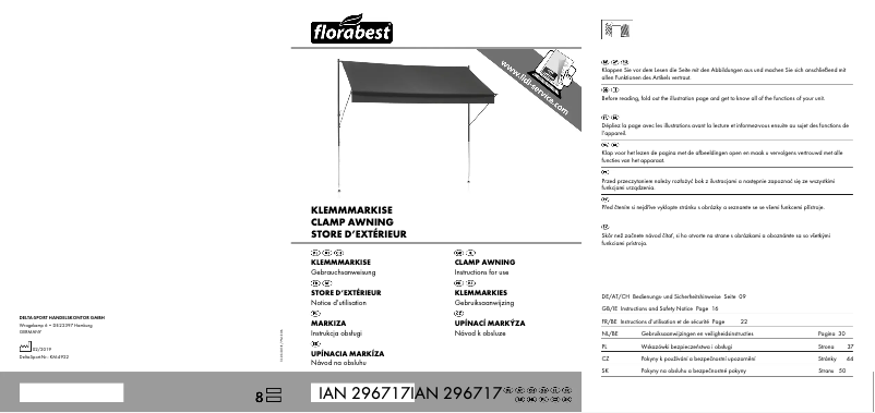 Page n°1 - Manuel utilisateur Florabest IAN 296717