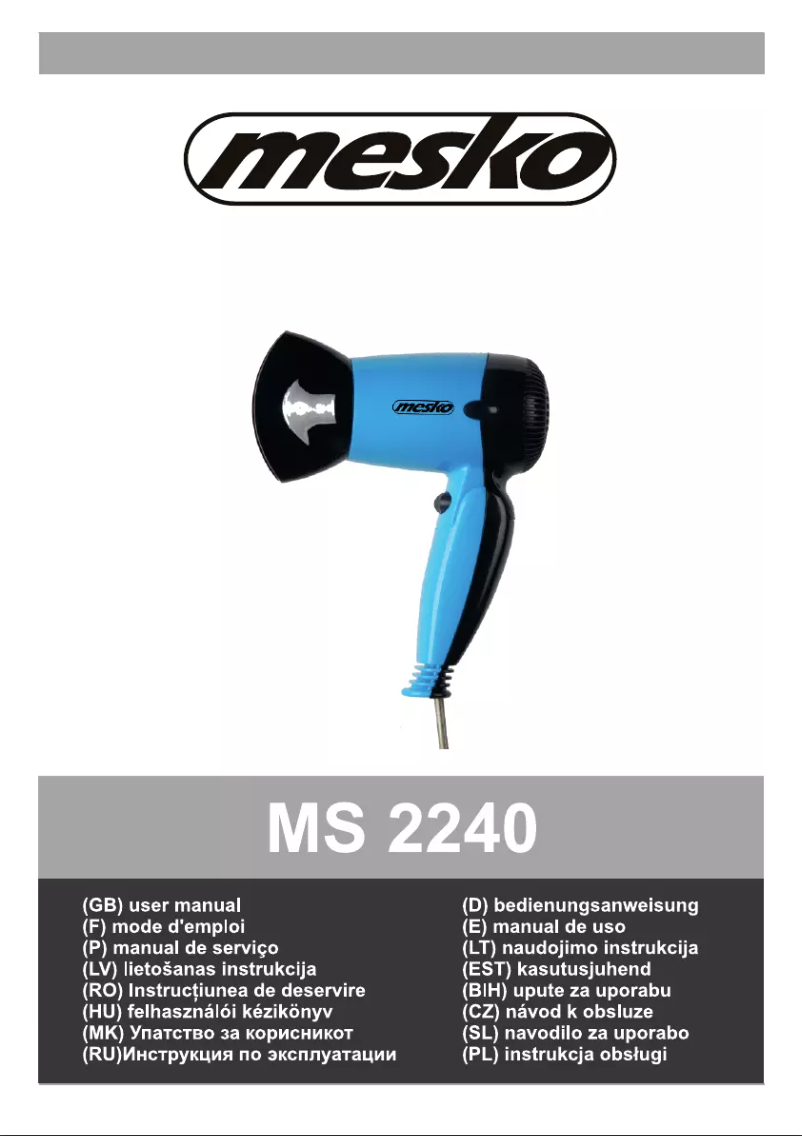 Page n°1 - Manuel utilisateur Mesko MS 2240V