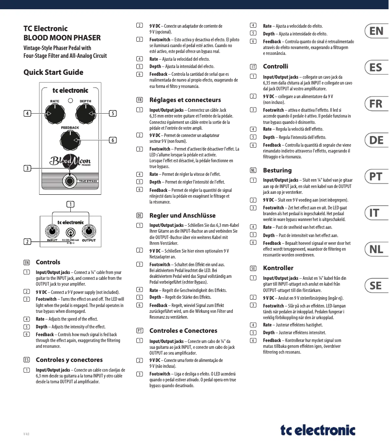 Page n°1 - Guide de démarrage rapide TC Electronic Blood Moon Phaser