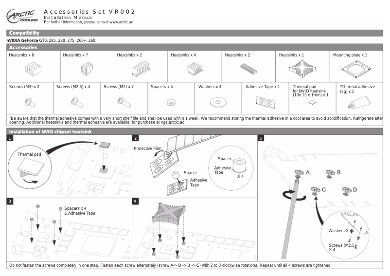 Page 1 de la notice Manuel utilisateur Arctic Cooling VR002