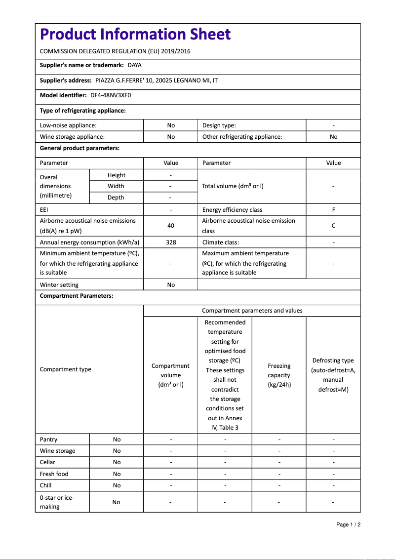 Image de la première page du manuel de l'appareil DF4-48NV3XF0