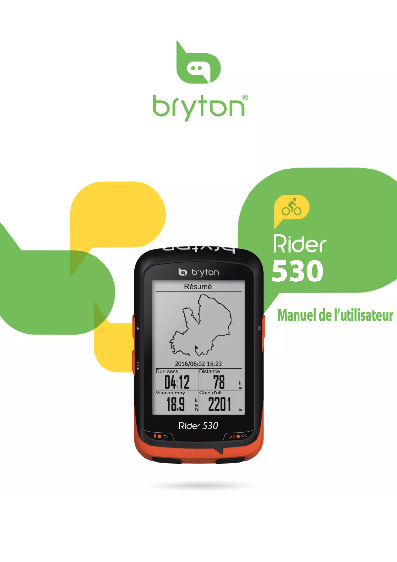 Page 1 de la notice Manuel utilisateur Bryton Rider 530