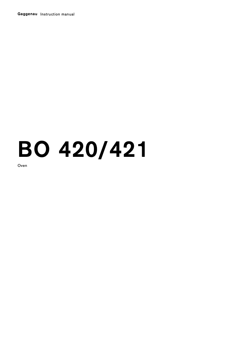 Image de la première page du manuel de l'appareil BO421111