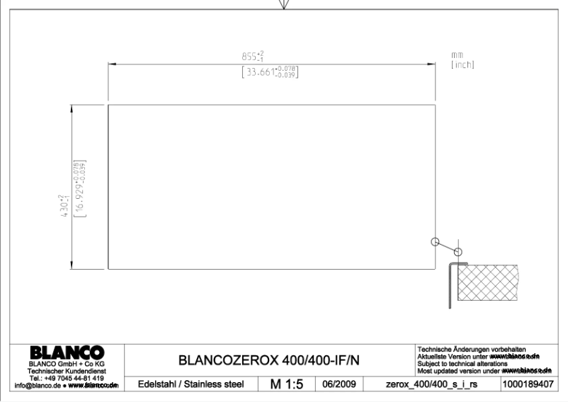 Page n°1 - Manuel utilisateur BLANCO ZEROX 400/400-IF/N