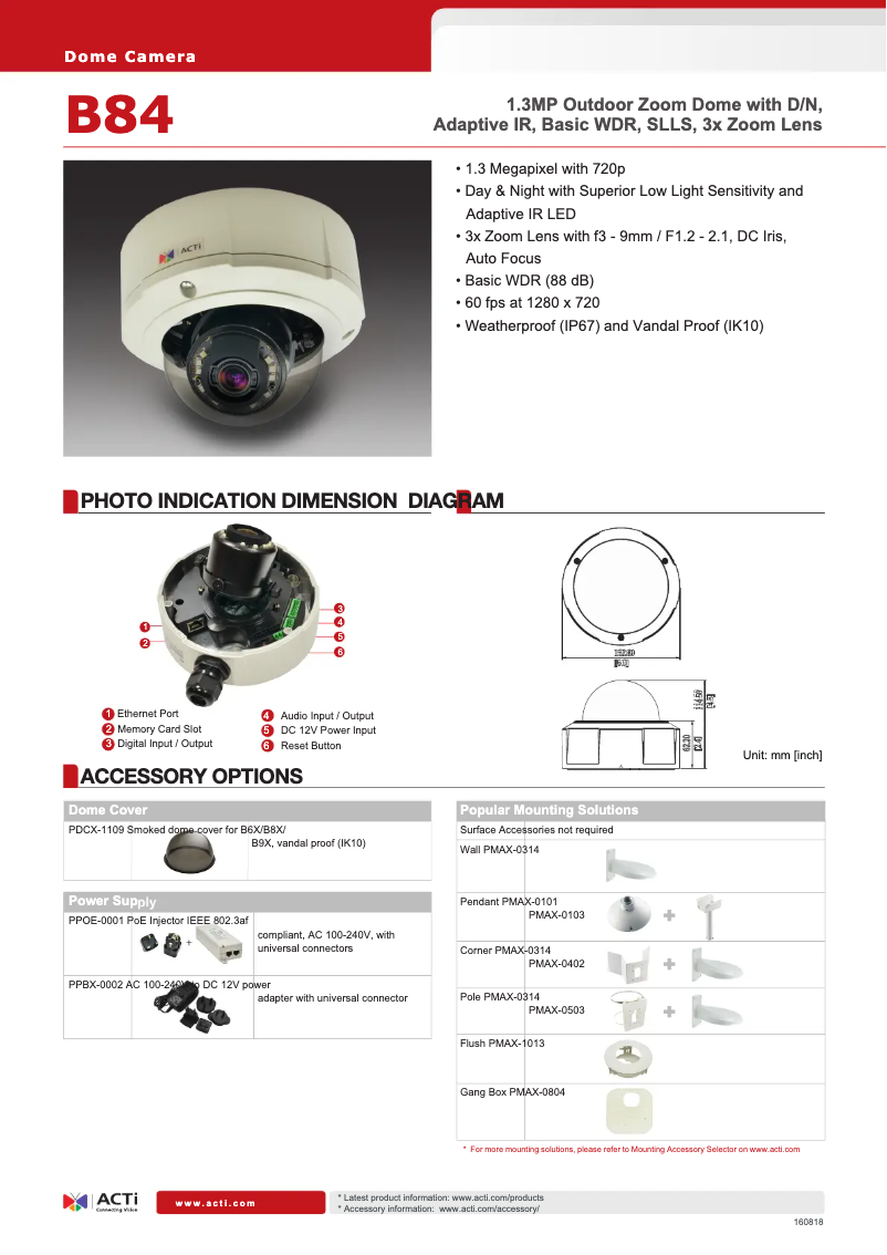 Image de la première page du manuel de l'appareil B84