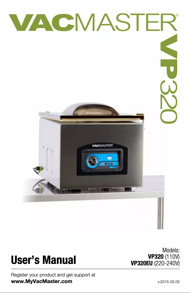 Page n°1 - Manuel utilisateur Vacmaster VP320